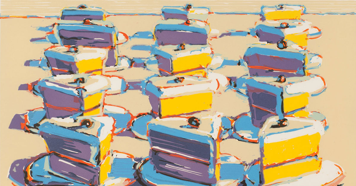 Wayne Thiebaud, painting of Boston Creams, 1970